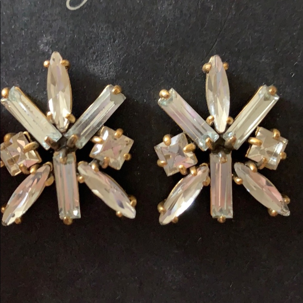 NWT J.Crew Crystal Starburst Earrings - Picture 3 of 3